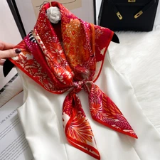 100% Mulberry Silk Scarf Women's Square 90X90CM fashion Printed shawl Scarf CH7