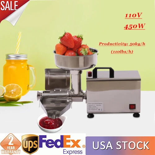 450W 110V Electric 304 Stainless Tomato Strainer Commercial Grade Tomato Machine
