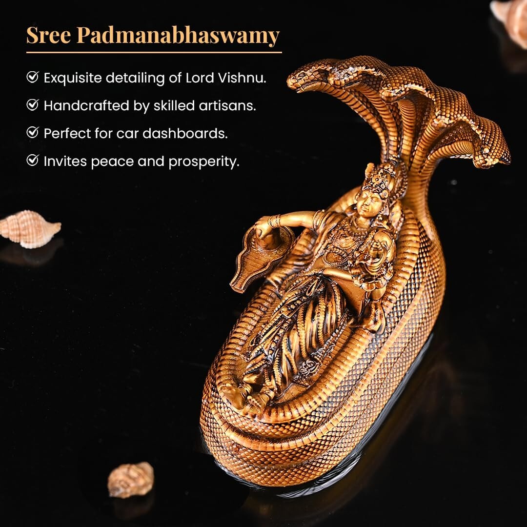 Padmanabhaswamy Ranganatha Swamy Lord Vishnu Dashboard Idol Statue