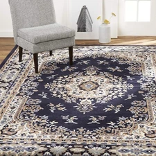 Navy Blue Medallion Large 8x10 Area Rug For Living Room Clearance Under 100 Sale