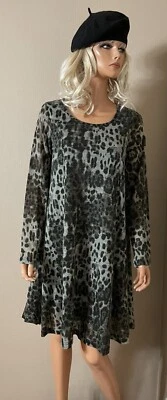 Robe hiver léopard gris & noir PALME S/M Neuve - Photo 1/4