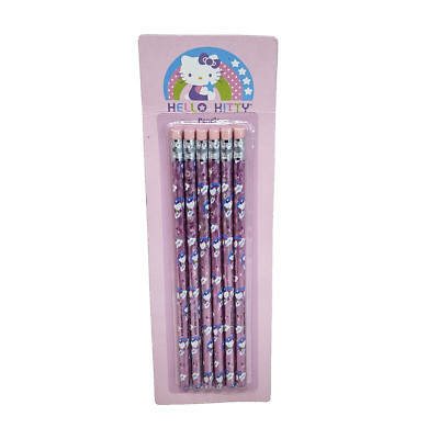 2008 SANRIO HELLO KITTY RAINBOW 6 PRISMATIC PINK PENCILS NEW SEALED
