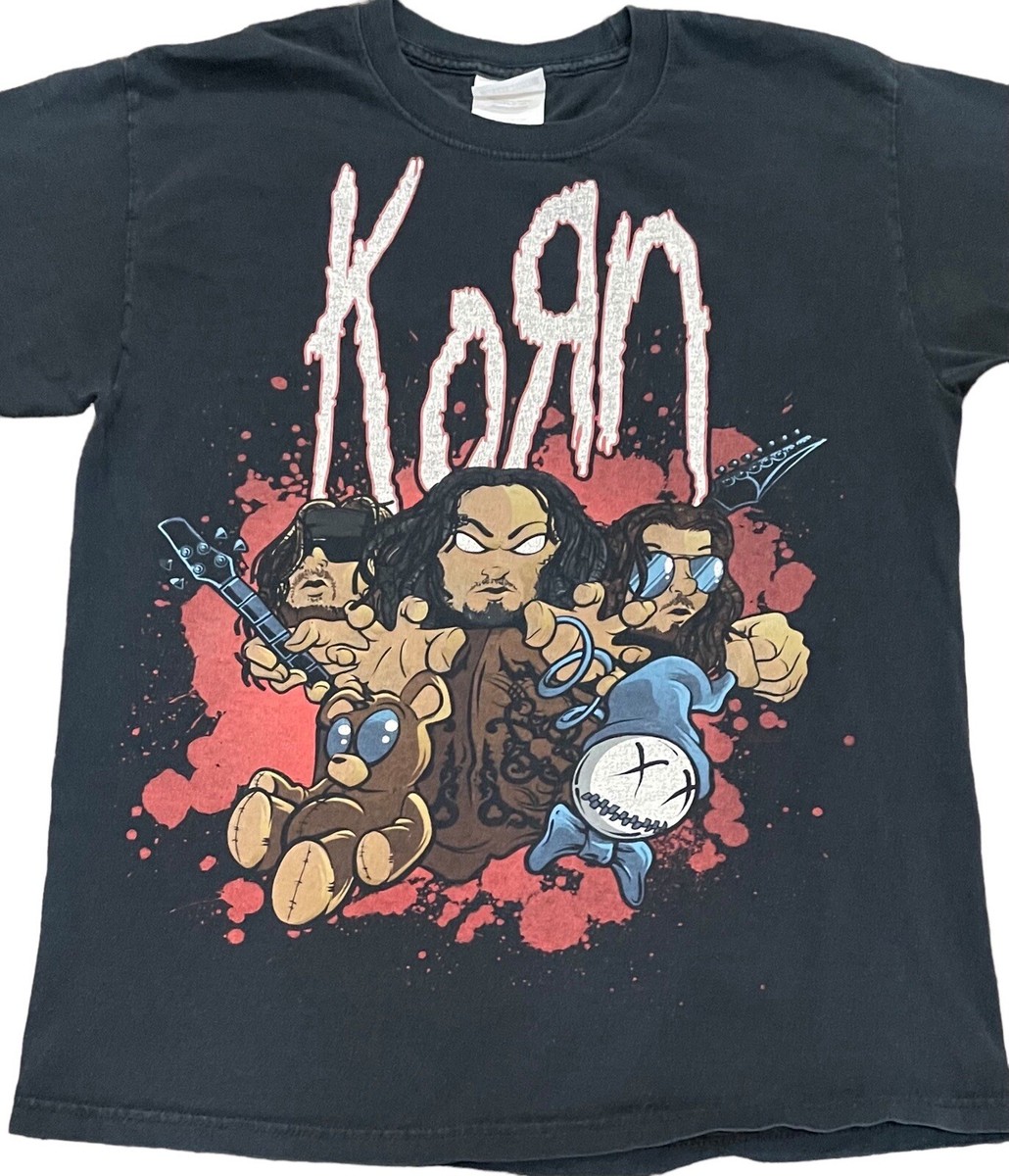 ✨激レア90’sヴィンテージ Hanes Korn バンド Tシャツ Korn Are You Ready Hanes Graphic T-Shirt Sz Medium Black Great