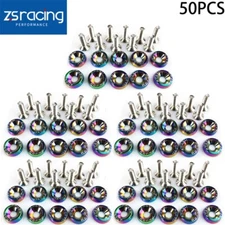 50Pcs Chrome Aluminum Billet Fender Bumper Washer/Bolt Engine Bay Dress Up