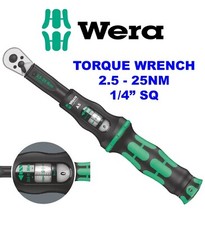 WERA A5 Click Torque 1/4" SQ, Torque Wrench 2.5 To 25Nm, Bike Spanner, 075604