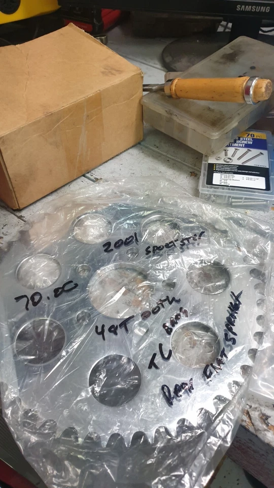 Sportster 2001 trasero es 48 dientes delantero es 23 dientes piñones cromados Foto 2 de 3