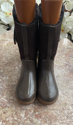 New Bogs Women Neo-Tech Faux Fur Brown Leather Rubber Winter  display picture 1