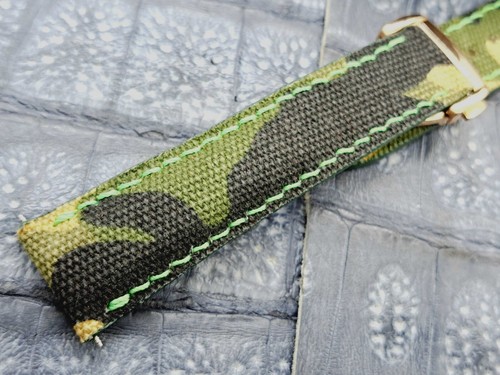 20mm/18mm Camouflage Canvas Watch Band Vintage style Military fashion - Picture 8 of 14