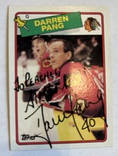 1988-89 Topps #51 Darren Pang RC Signed Card Personal To Peaches All The Best!