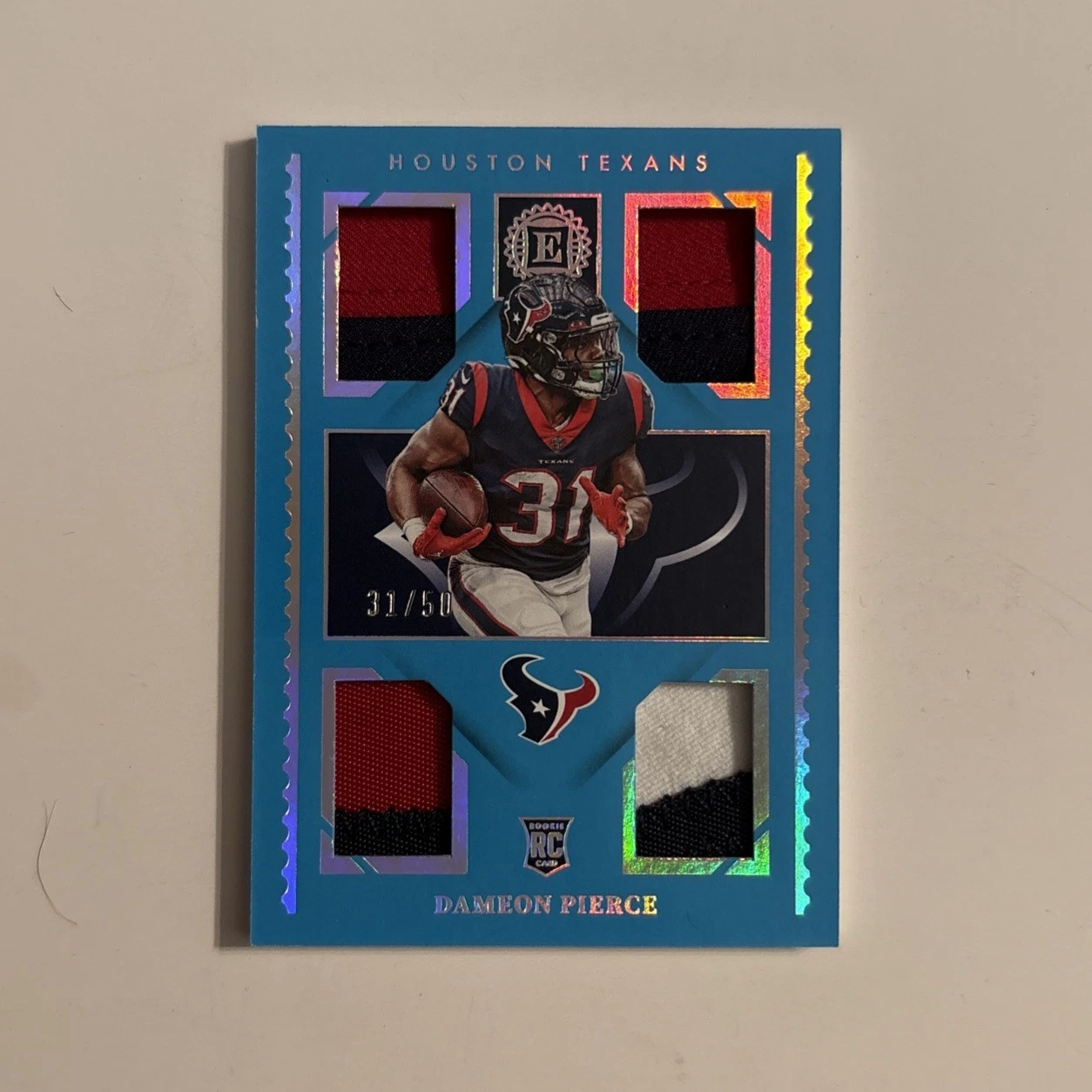 Dameon Pierce Panini Encased Rookie Quad Memorabilia #RQM28 Base