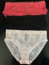 NEW  60 NATORI 776303 BLISS ALLURE LACE GIRL BRIEFS UNDERWEAR 3 PAIRS SZ OS