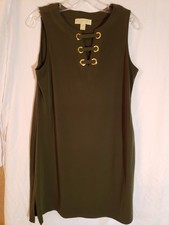 Women's Michael Kors Sleeveless Green Tie Dress Size M (1819)
