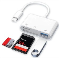 3 in 1 Lightning to SD Card Reader for iPhone iPad Micro SD TF Card Adapter...