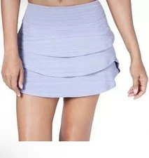 NEW ID Ideology Women Sz 2X Purple Ruffled Athleisure Pull On Skort Holiday Gift