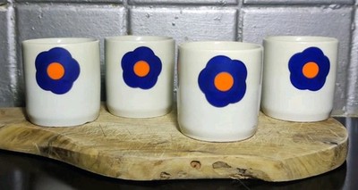 Vintage Espressotassen Blumendeko 4 plus 1 gratis Tischkunst 
