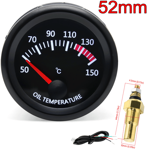 2" 52mm Universal Car Auto Oil Temperature Gauge Meter 50-150℃ With Sensor - Picture 1 of 13