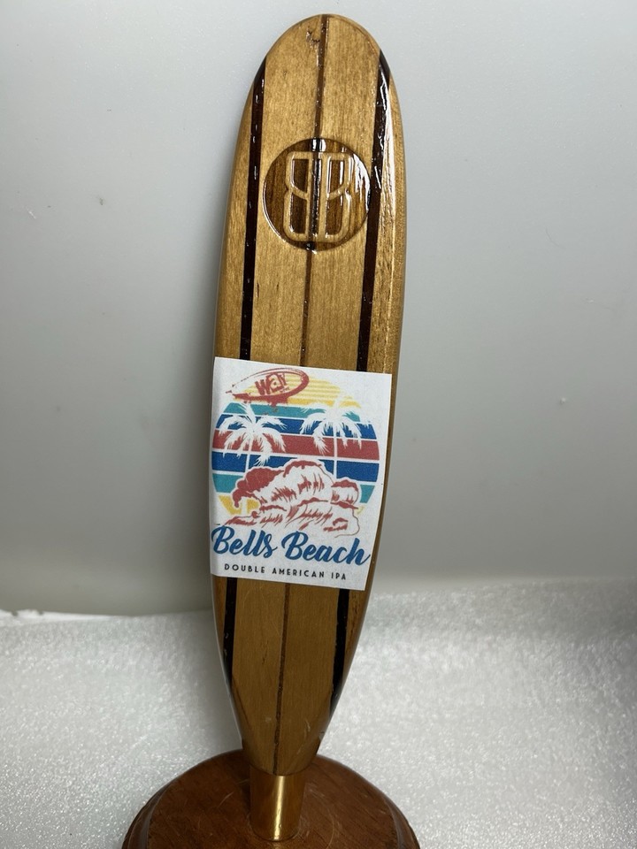 RARE BELLS BEACH BREWING DOUBLE APA SURFBOARD Draft beer tap handle ...