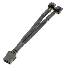 Black Power Extension Cable 8-pin For PCI-E to 2x 6+2-pin for Video Card Mining