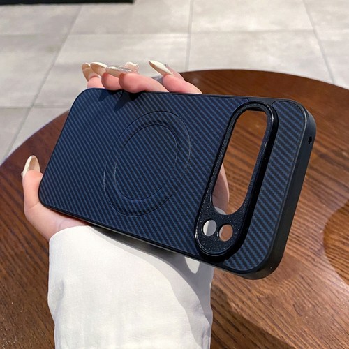 For Google Pixel 9 Pro Luxury Carbon Fiber Feel PU Leather Magnetic Cover Case - 第 8/14 張圖片