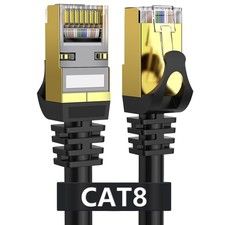 Cat 8 Ethernet Cable 5 ft Shielded, Indoor Outdoor, Heavy Duty High Speed Dir...