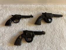 Vintage Lot Of 3 Toy Cap Guns Wooden/Metal.