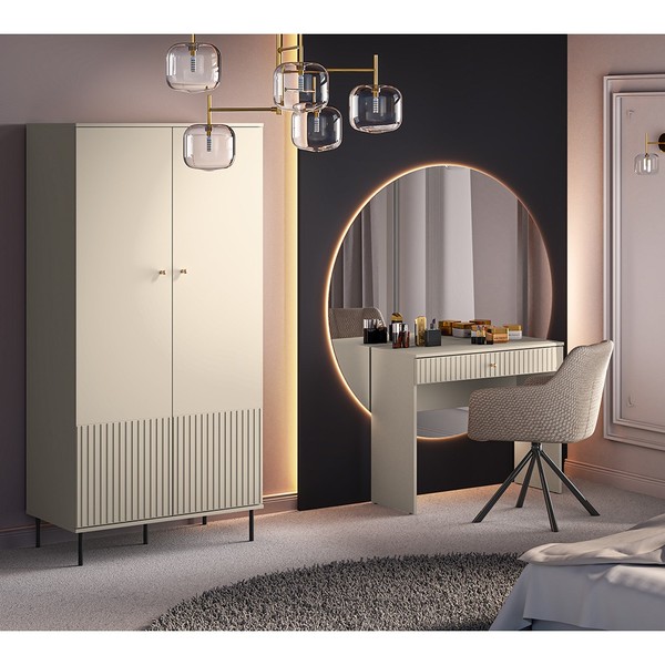 Schlafzimmer Set Kleiderschrank Schminktisch Kaschmir Matt Modern Softclose-image