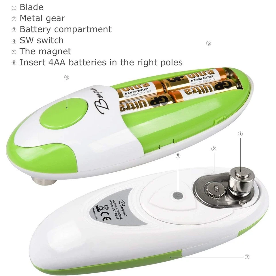 Cocina Automático Seguridad Inalámbrico Un Toque Eléctrico Abridor de Latas y Profesional... Foto 4 de 4