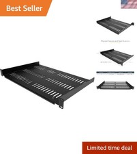 1U Server Rack Shelf - Universal Vented Rack Mount Cantilever Tray for 19" Ne...