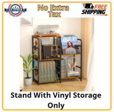 Record Player Stand, Turntable Stand with Vinyl Storage Holds up to 300 Albums