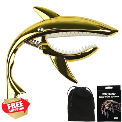UPELLA Golden Shark Guitar Capo with Velvet Bag
