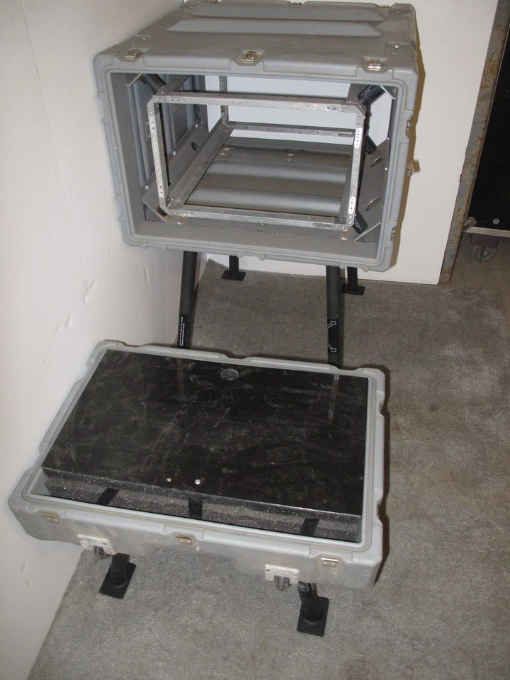 Montaje en rack 06U x25 Hardigg patas clásicas ruedas de equipaje asiento escritorio montaje amortiguador 19" Foto 2 de 4