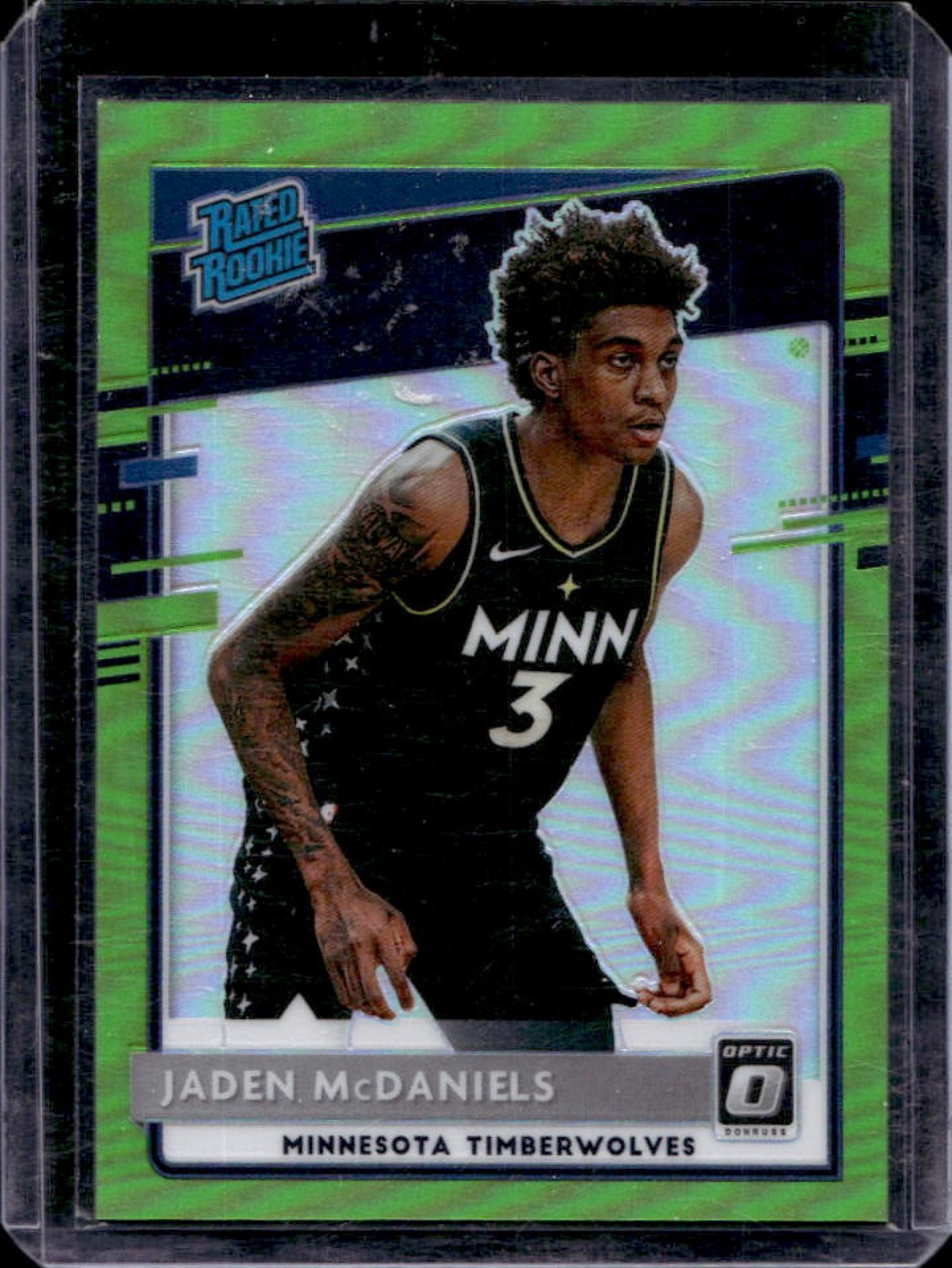 2020-21 Donruss Optic Jaden McDaniels Lime Green RC #82/149 Timberwolves