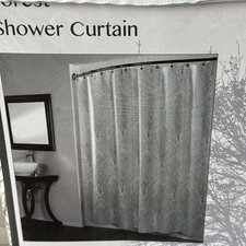 Forest Shower Curtain Grey Plant Nature Tree Polyester 70 X 72