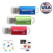 USB Flash Drive 3 Pack 16GB USB 2.0 Thumb Drive Red Green Blue LED Indicator