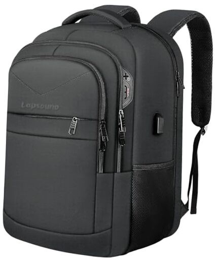 Travel Backpack, Large Carry on Backpack, 17 Inch Laptop Bag, 17.3 Inch Black