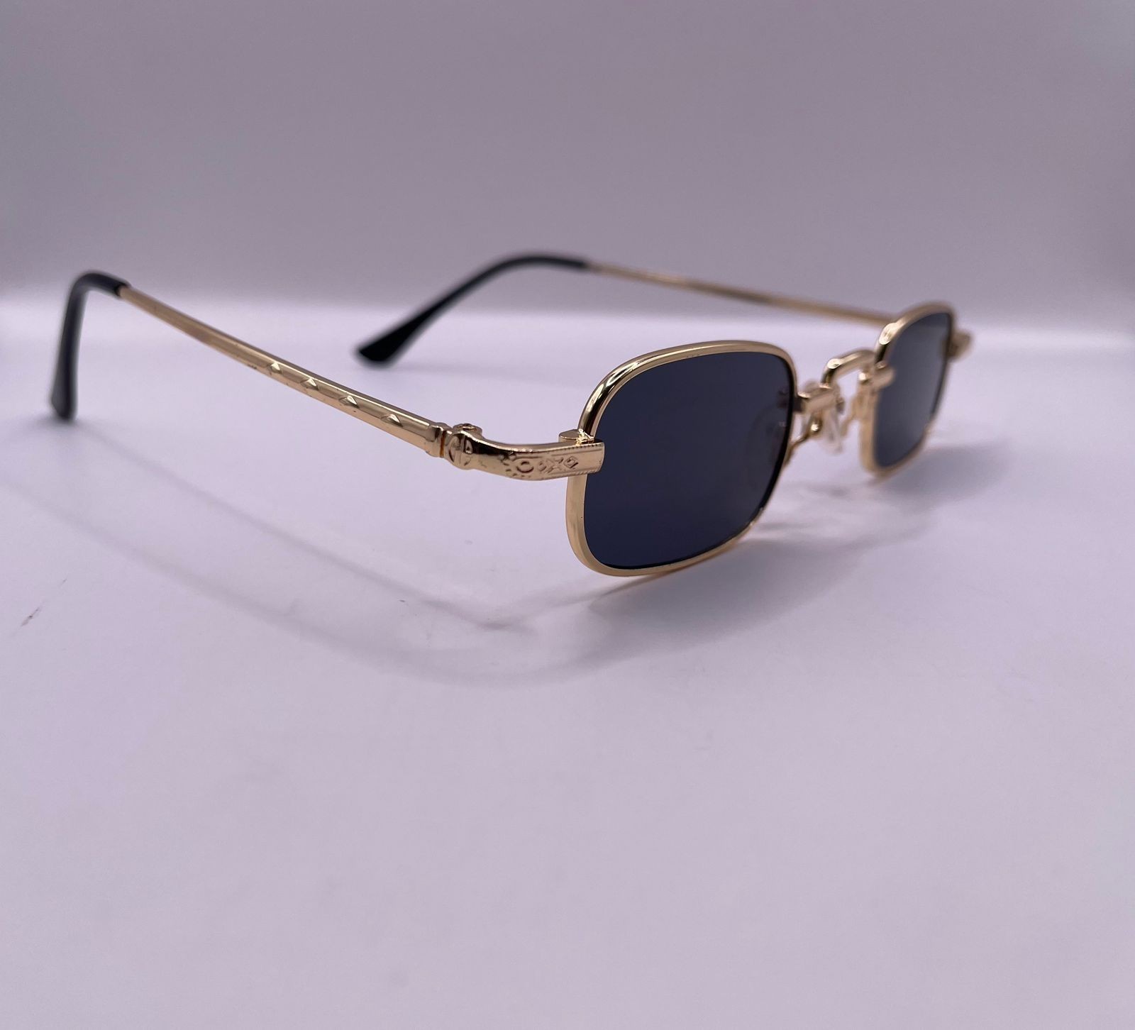 Style Retro Micro Rectangular Metal Rim Hippie Fa… - image 3