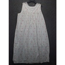 Eileen West Sleeveless Nightgown Size XL White Floral Lace