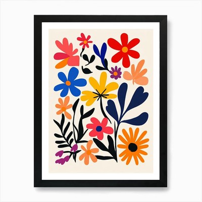 Blumen auf weißem Hintergrund 14 Bogen gerahmtes Wandbild Poster Leinwanddruck Bild