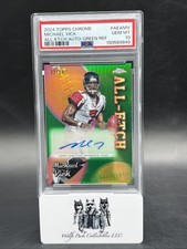 Michael Vick All-Etch Green Refractor Auto /99 - 2024 Topps Chrome PSA GEM 10