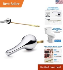 Sleek Chrome Toilet Handle Lever Replacement - Universal Front Mount Design