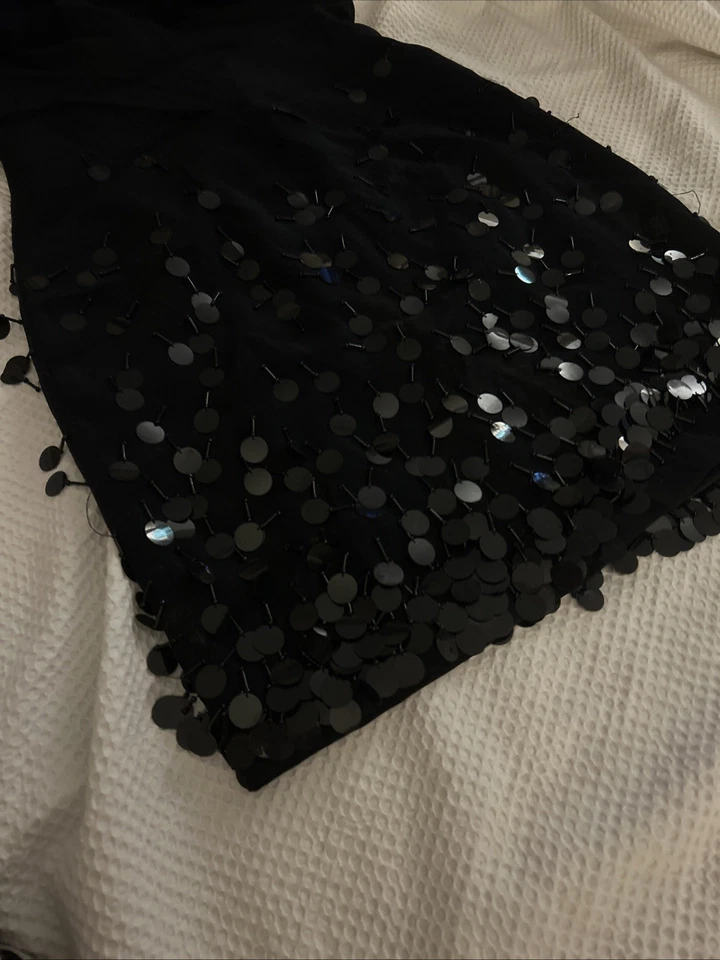 Cache Black Sequin Beaded  Dress  New Years Party Dress Black Tie - Image 2 of 4