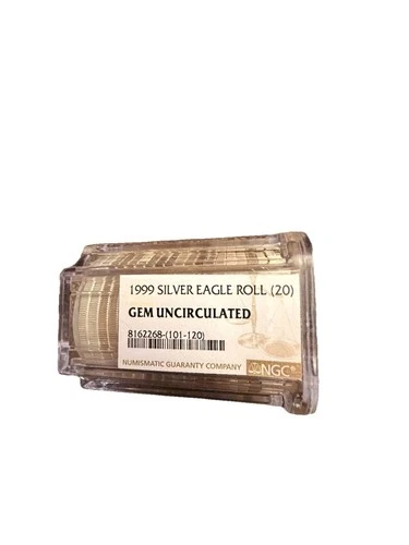 1999 Gem Uncirculated Silver Eagle Roll NCG 20 Coins