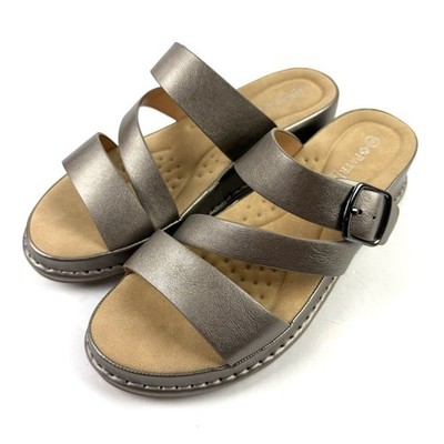 Spring Step Patrizia Jase Sandals Womens 9 Metallic Silver Bronze Shoes New