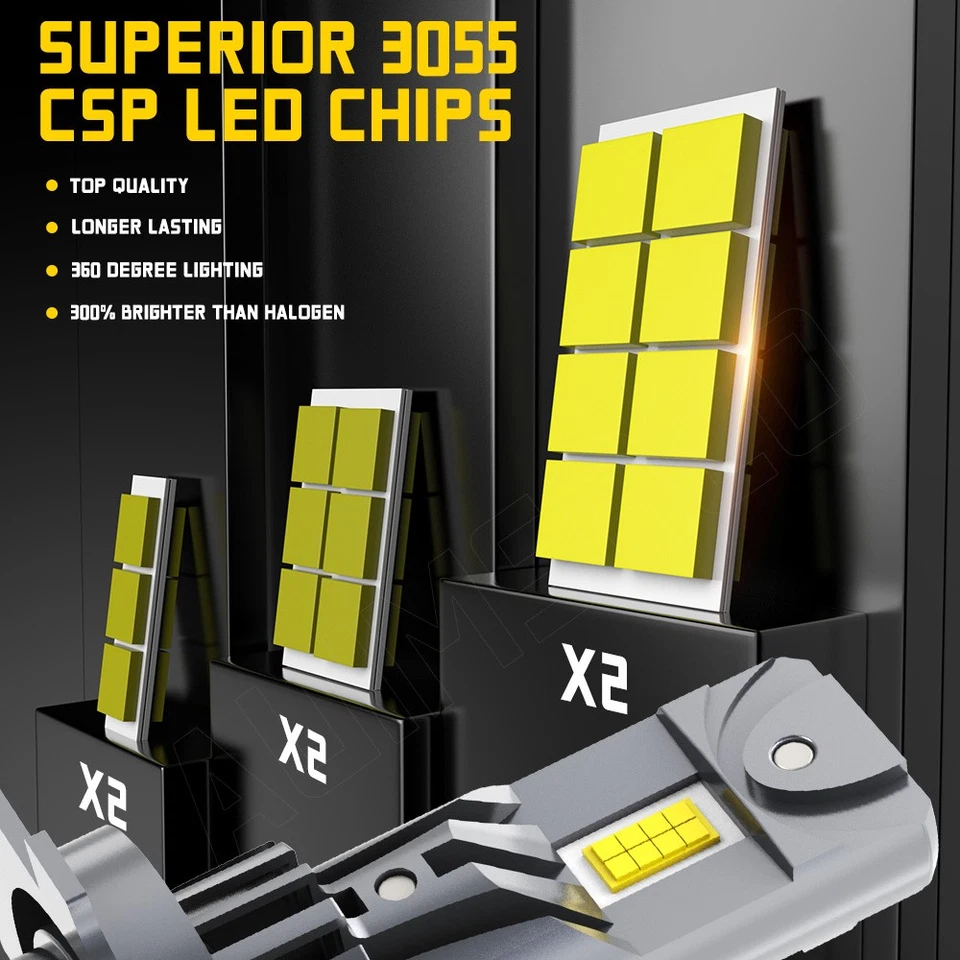 For 2017 2018 Dodge Neon 4x 6000K LED Headlight Hi & Low Beam Bulbs plug & play - Image 4 of 4