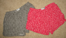 Set of 2 Girls' XL Old Navy rayon print casual shorts magenta pink  black/white