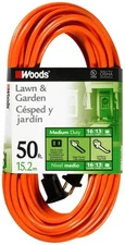Light Duty Extension Cord, 50Ft, 16 Gauge, General Purpose Cord, SJTW, Orange...