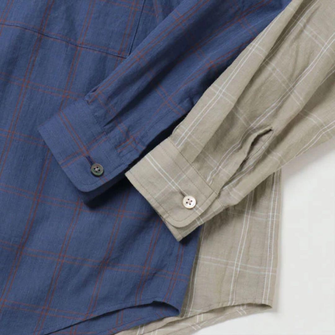 トップス AURALEE SUPER LIGHT CHECK BIG SHIRTS AURALEE Super Light Wool Check Shirt | REVERSIBLE