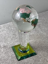 Vintage Asian Art Glass World Globe Paperweight MULTI Colored Countries 9  Tall