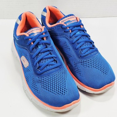 Skechers Womens 10.0 M Flex Appeal 2.0 Love Your Style Sneakers Blue Coral
