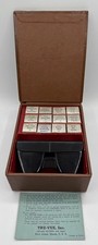 Vintage 3D Tru-Vue Viewer Embossed Case w 12 assorted Film Reels